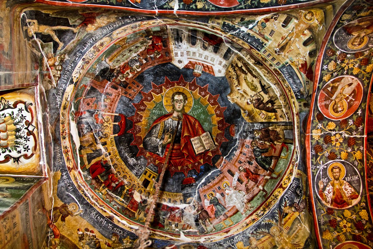 Decke der Kirche St. Maria, Leusa, Albanien von Unknown
