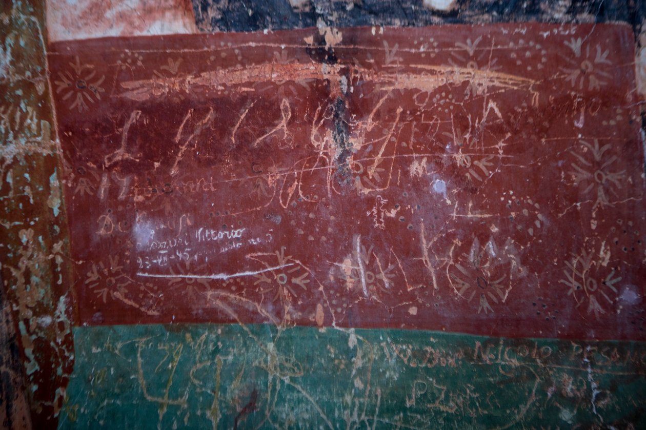 Detail eines Graffitis, Kirche St. Rok, Draguc, Kroatien von Unknown