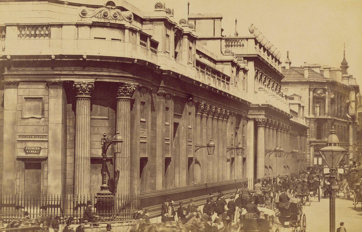 Die Bank von England, London, um 1880 (Sepia-Foto) von Unknown