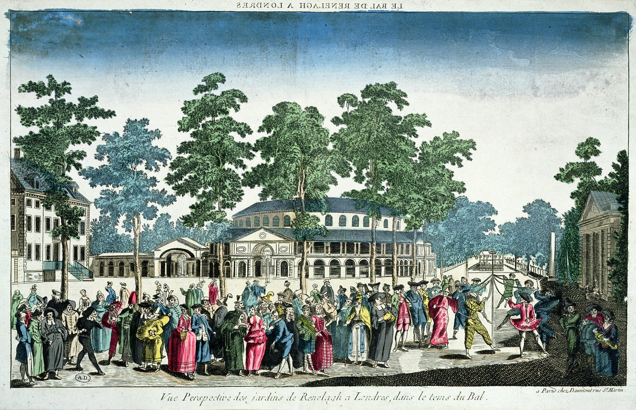 Ansicht eines Balls zur Feier des Geburtstags von George III (1738-1820) Prinz von Wales am 24. Mai 1751 im Rotunda, Ranelagh House, London von Unknown
