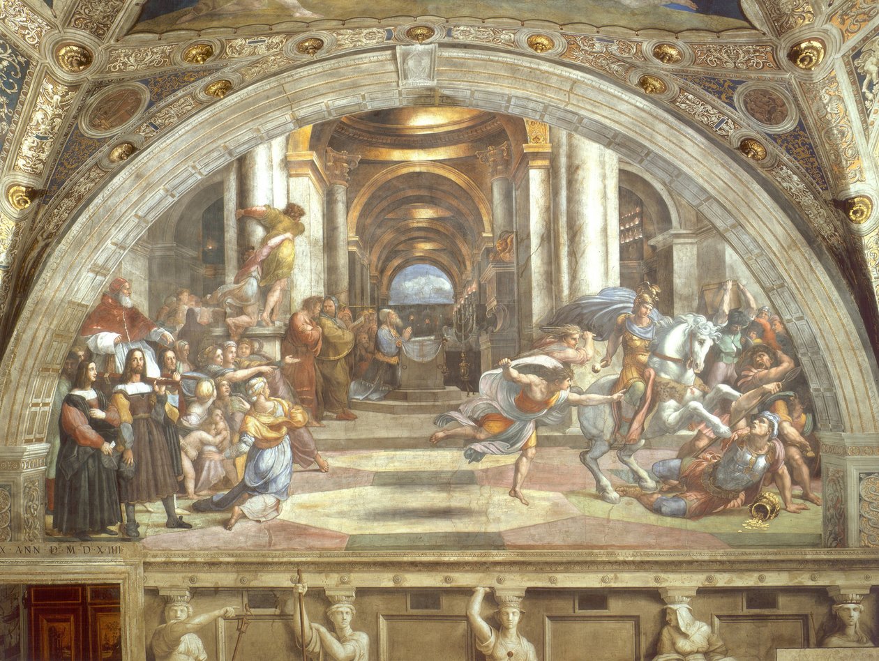 Expulsión de Heliodoro del Templo von Raffaello Sanzio Raphael