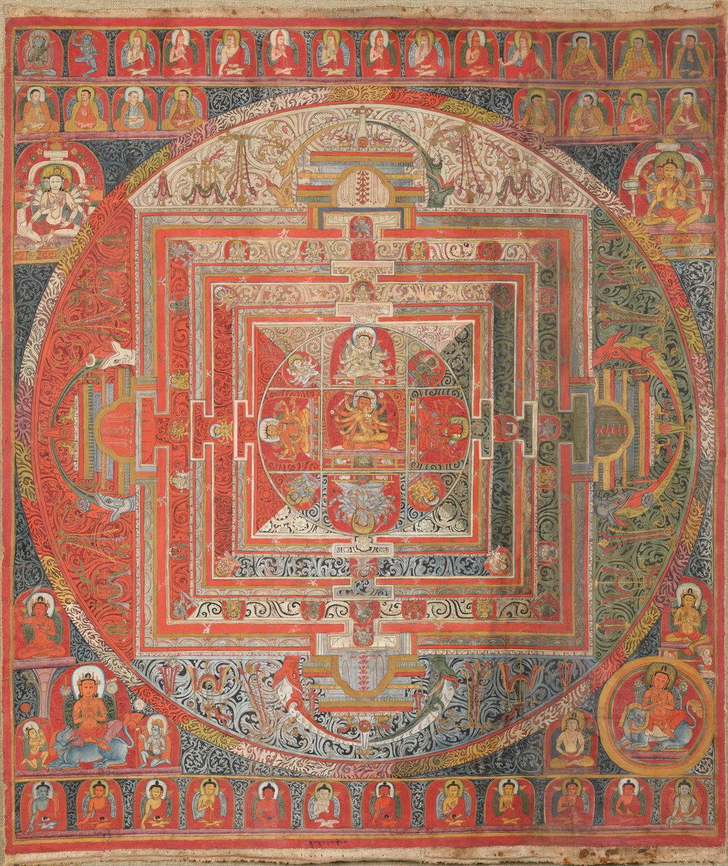 Manjuvajramandala mit 43 Gottheiten von Unknown