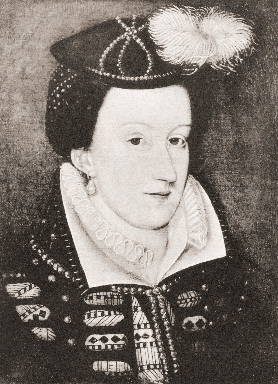 Maria Stuart, Königin von Schottland (Lithografie) von (after) English School