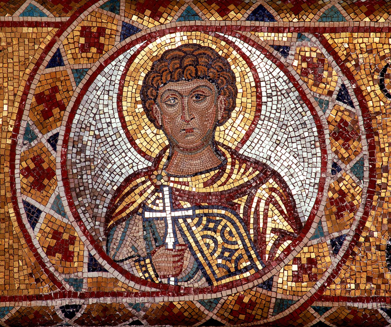 Ein Erzengel. Mosaik in der Kirche Santa Maria della Martorana in Palermo von Unknown