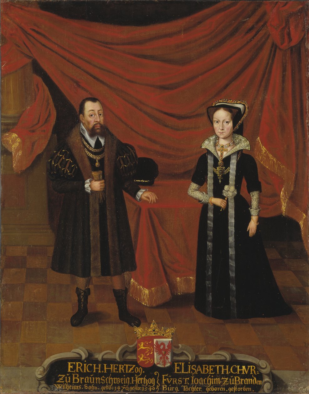 Herzog Erik I. von Braunschweig-Calenberg und seine zweite Frau Elisabeth, Prinzessin von Brandenburg, ca. 1530 von Unknown