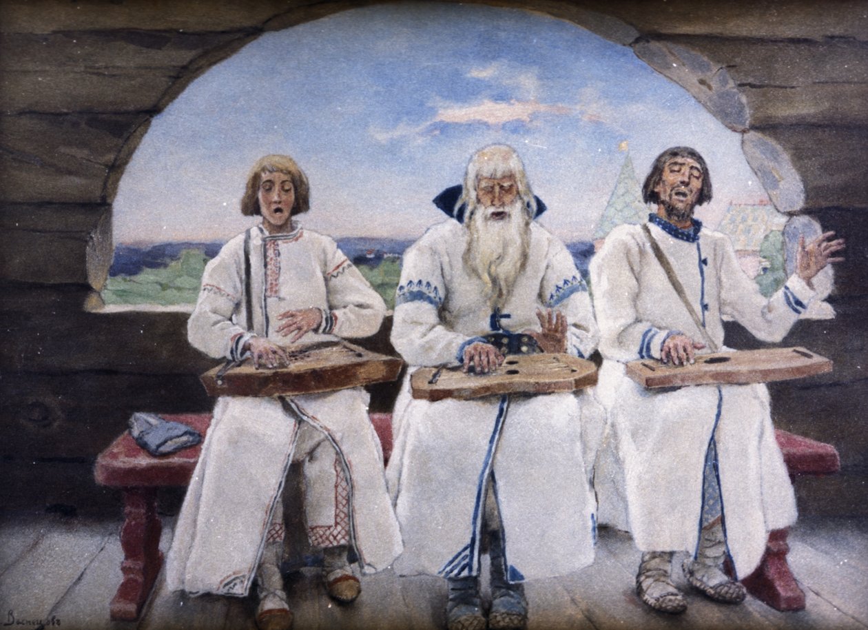 Dulcimer-Spieler, 1899, Gemälde von Victor Vasnetsov von Unknown