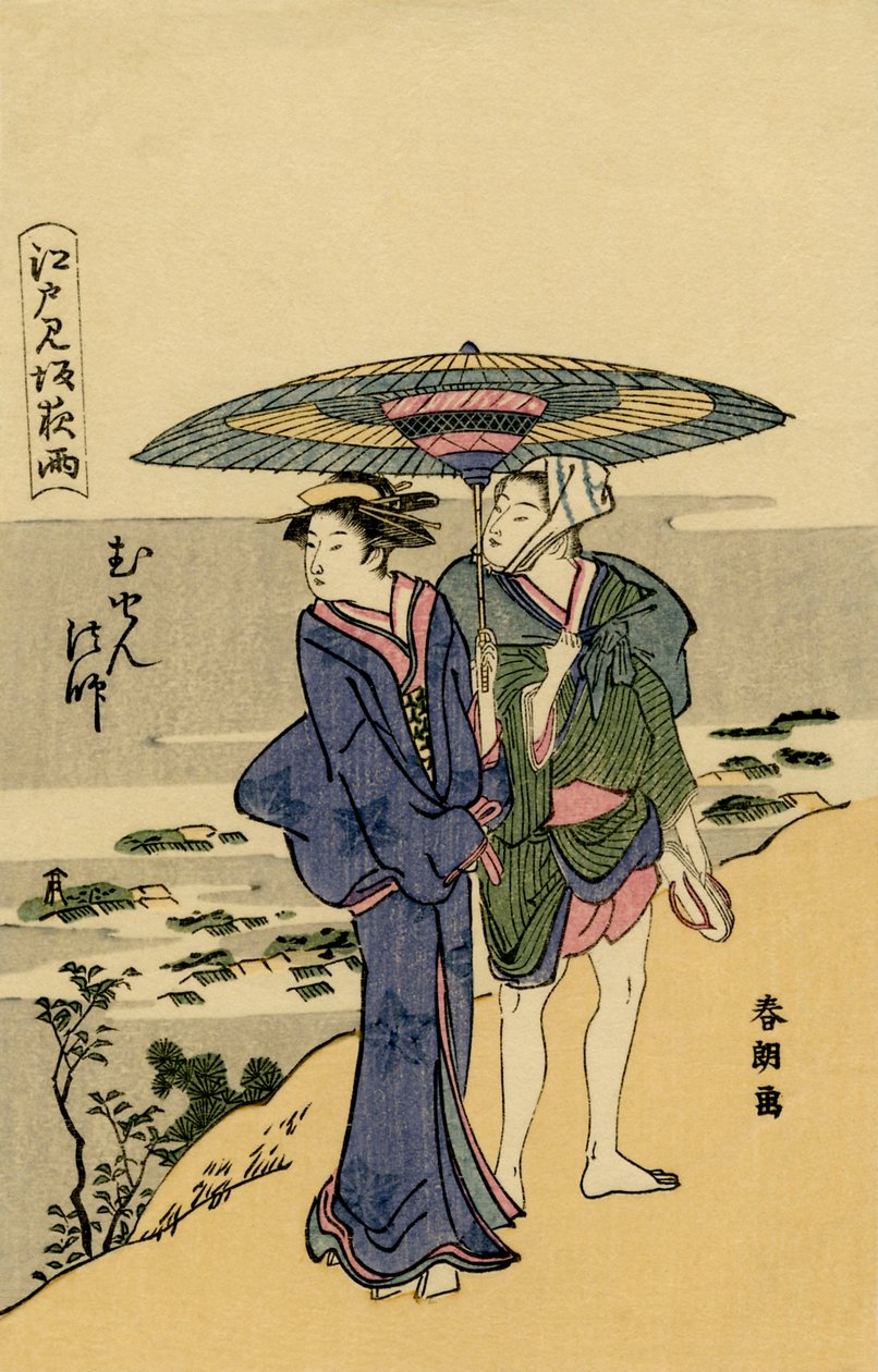 Japanisches Paar außerhalb von Edo (Tokio) von Unknown