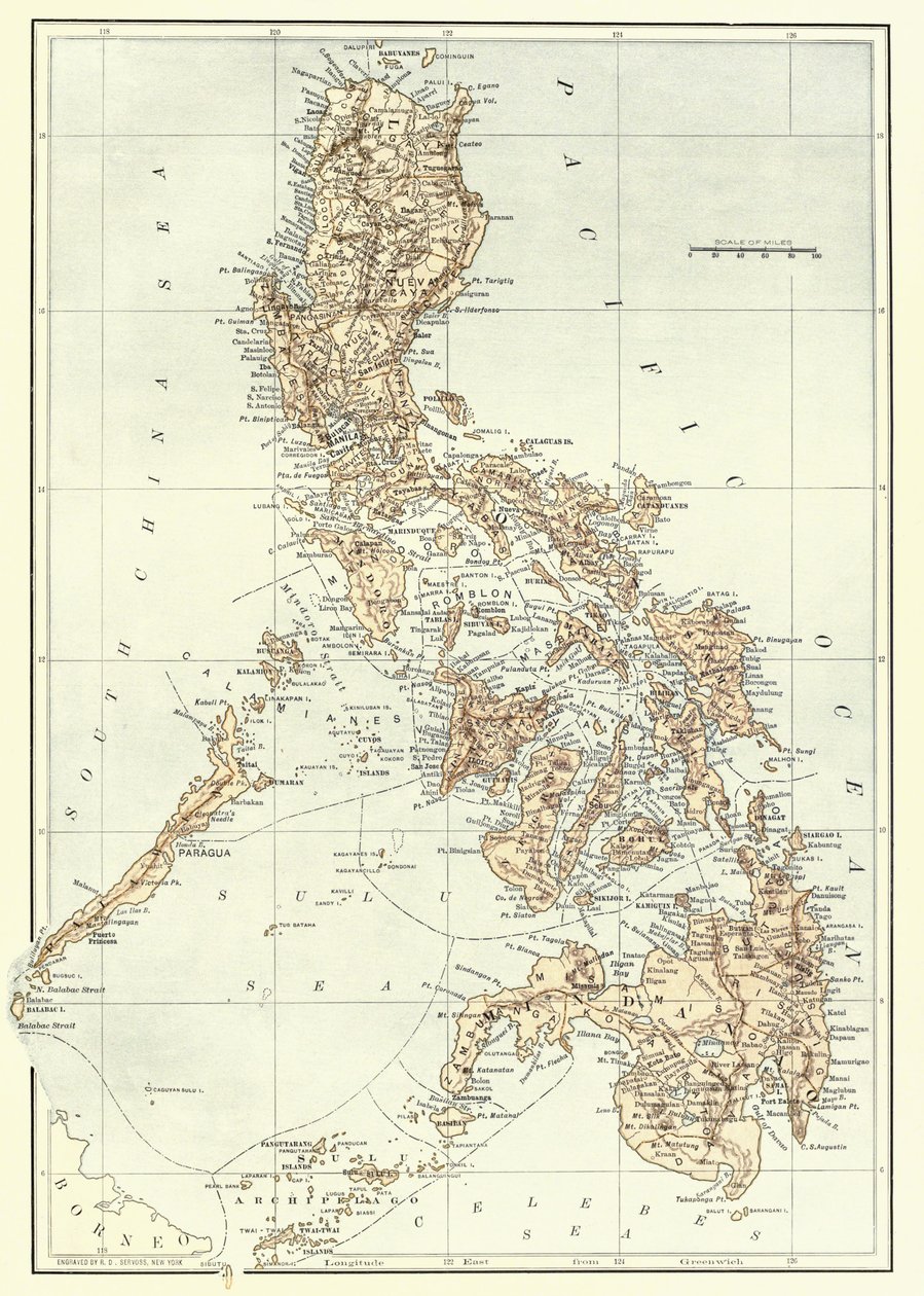 Karte der Philippinen Ende des 19. Jahrhunderts von Unknown