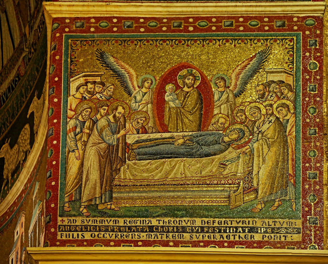 Mosaik in der Apsis mit dem Tod der Jungfrau Maria von Unknown