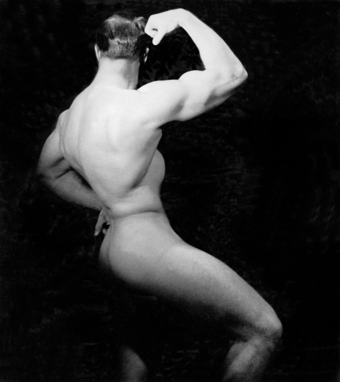 Nackter Bodybuilder Seitenansicht, San Francisco, Kalifornien, ca. 1950 von Unknown