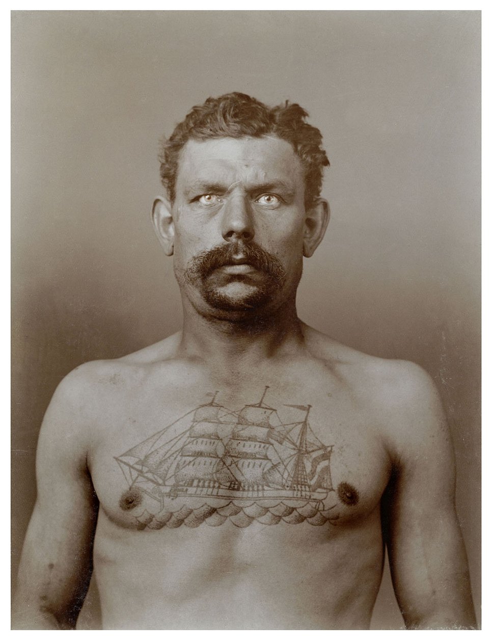 Tätowierter Mann, ca. 1898 von Unknown