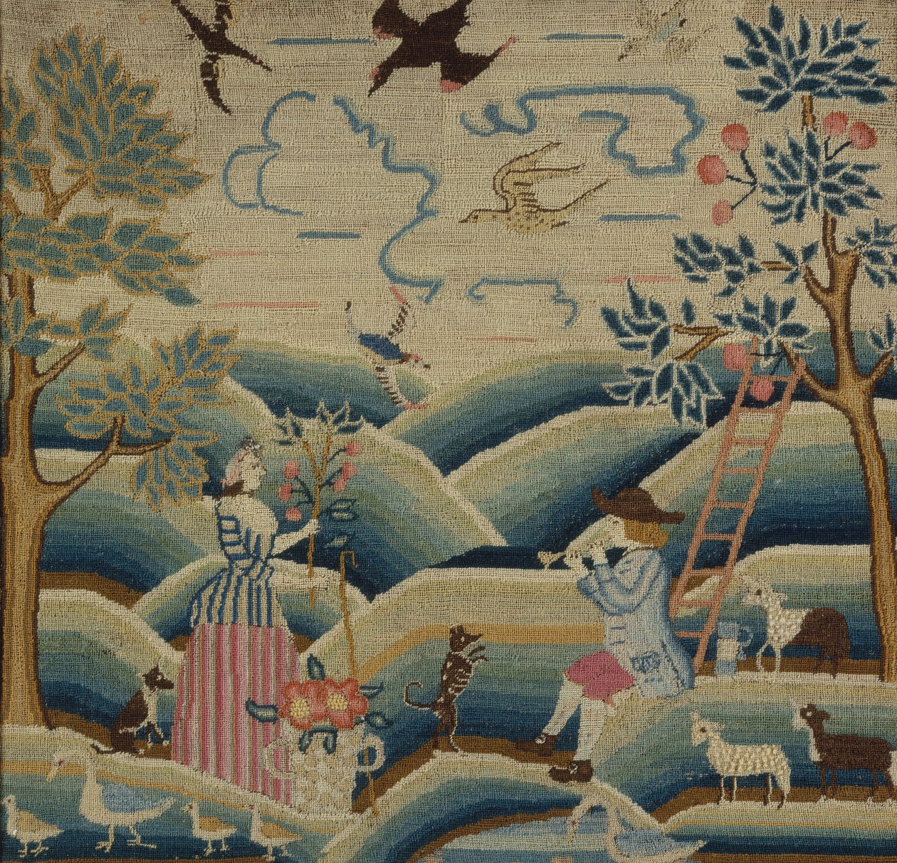 Gesticktes Bild, ca. 1740 von American School