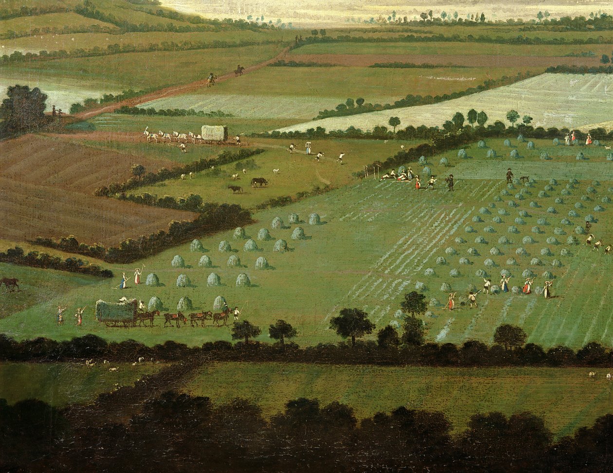 Landschaft um Dixton Manor, ca. 1725 (Detail) von English School