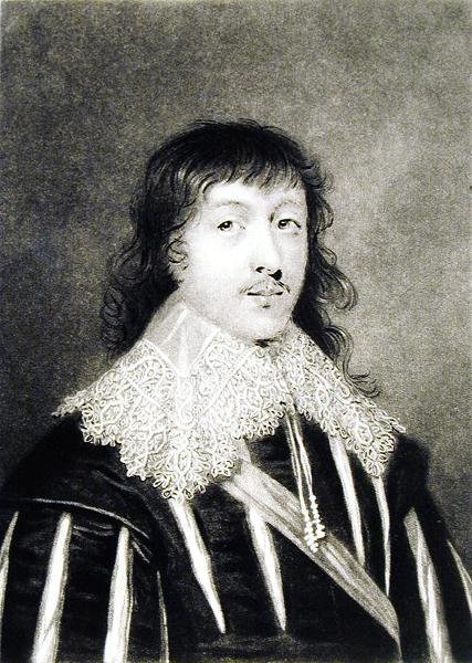 Lucius, Viscount Falkland (ca. 1610-43) Illustration aus Portraits of Characters Illustrious in British History, graviert von Richard Earlom und Charles Turner (Mezzotinto) von English School