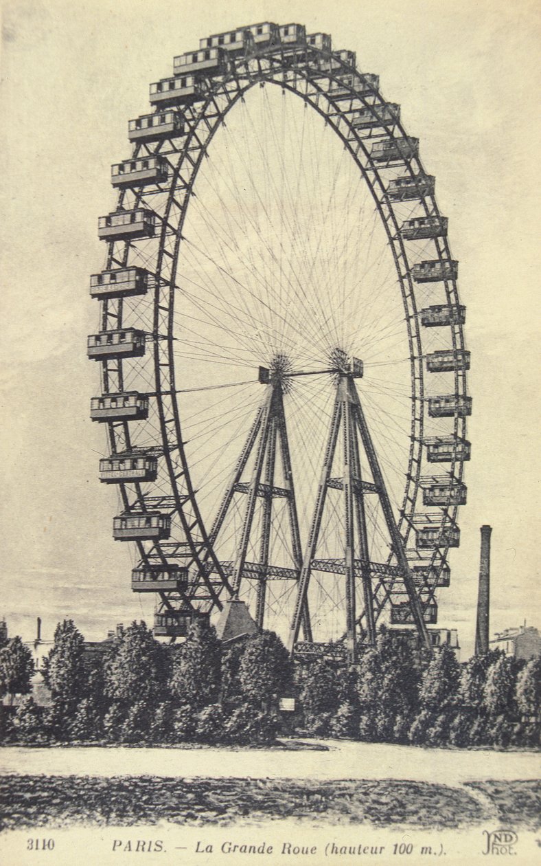 Das große Rad auf der Pariser Weltausstellung, 1900 von French Photographer