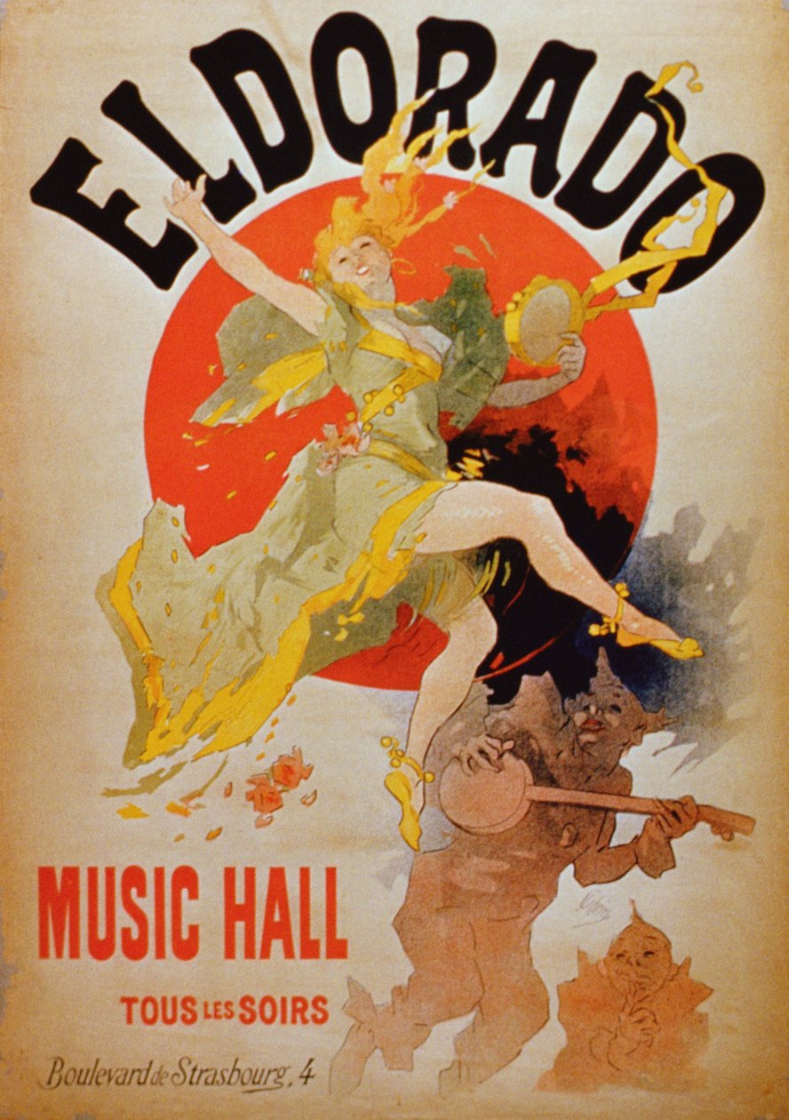 Werbung für Eldorado Music Hall von French School
