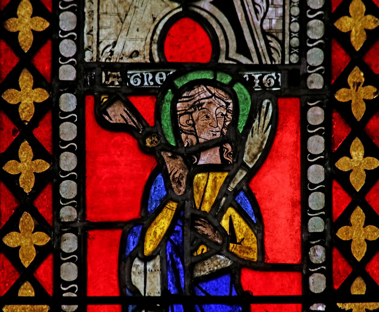 Fenster mit Darstellung der Heiligen Agnes von French School