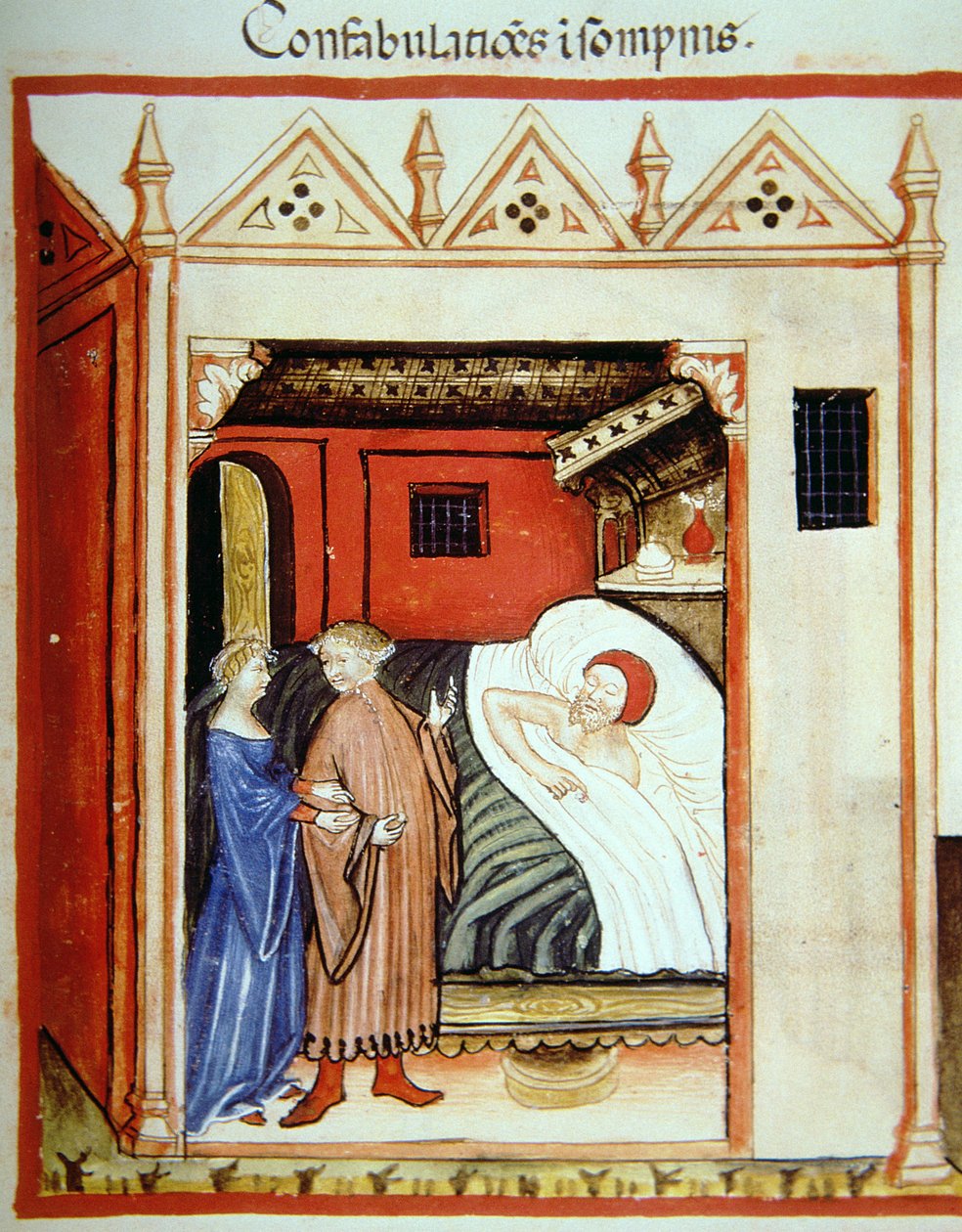 Schlafwandeln, Illustration aus Tacuinum Sanitatis Codex Vindobonensis von Italian School