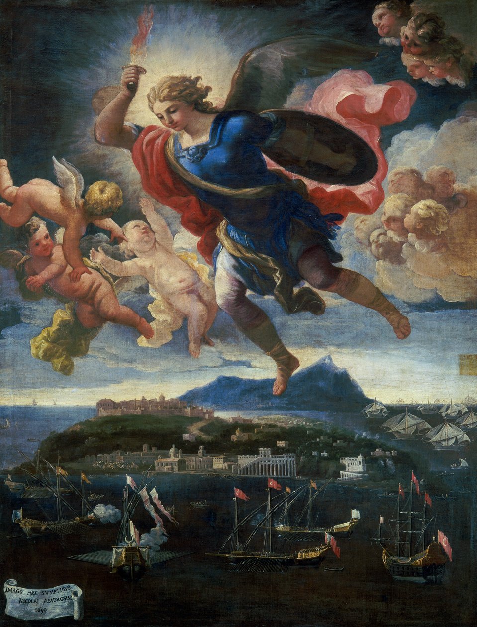 Der Erzengel Michael verteidigt die Insel, 1680-90 von Italian School