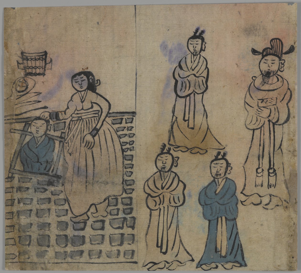 Genreszene, 1 von 4, 19. Jahrhundert von Korean School