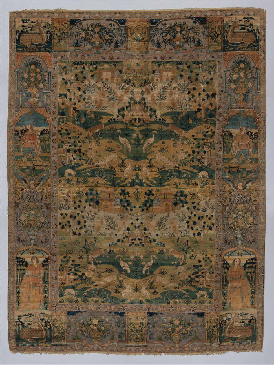 Bildteppich mit Metallfaden von Persian School