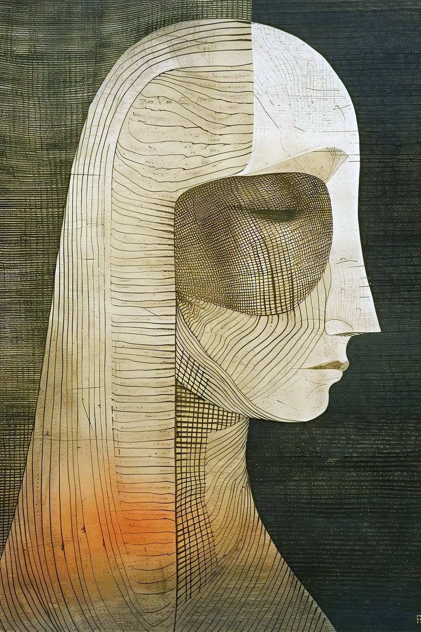 Figuratives Frauenporträt von F. Abderrahim