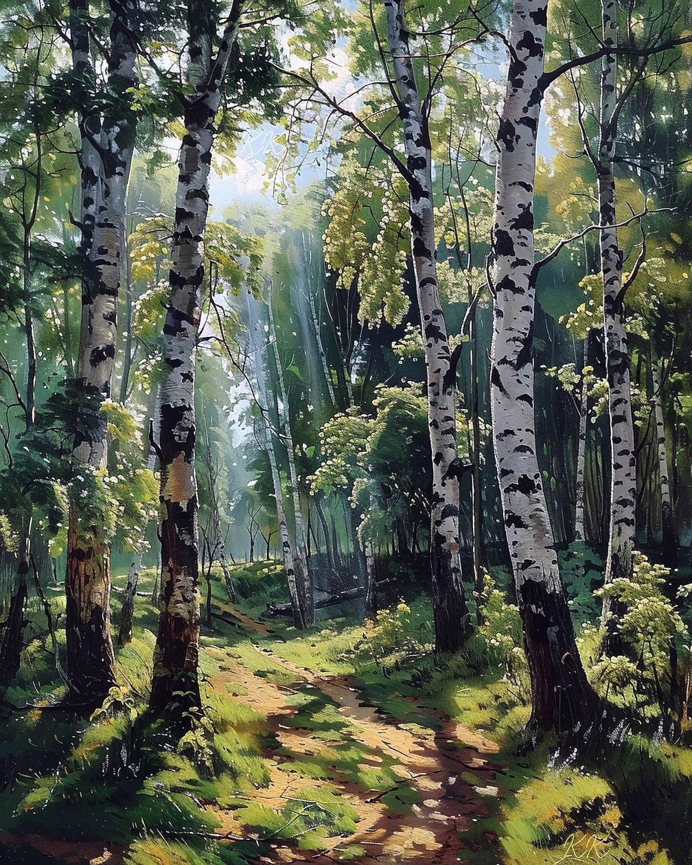 Landschaft mit lebendigem Laub von F. Abderrahim
