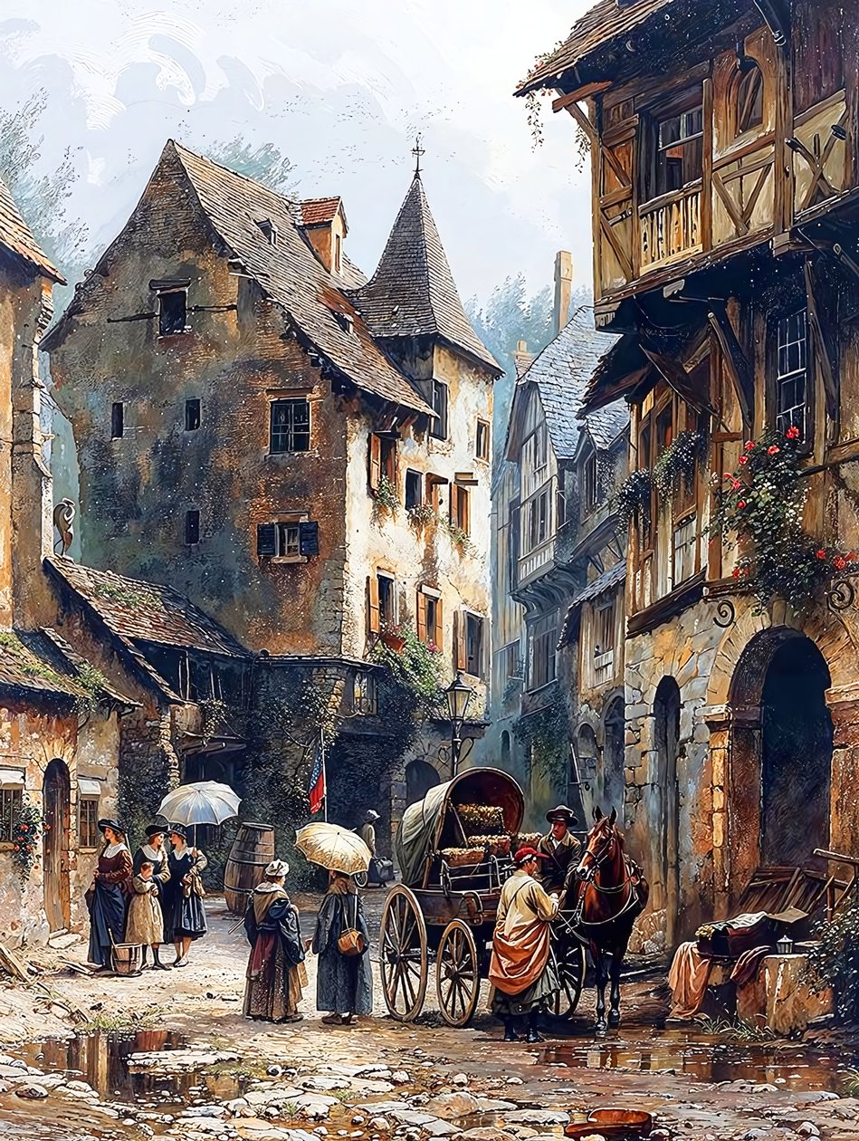 Straßengasse und mittelalterliche Häuser von F. Abderrahim