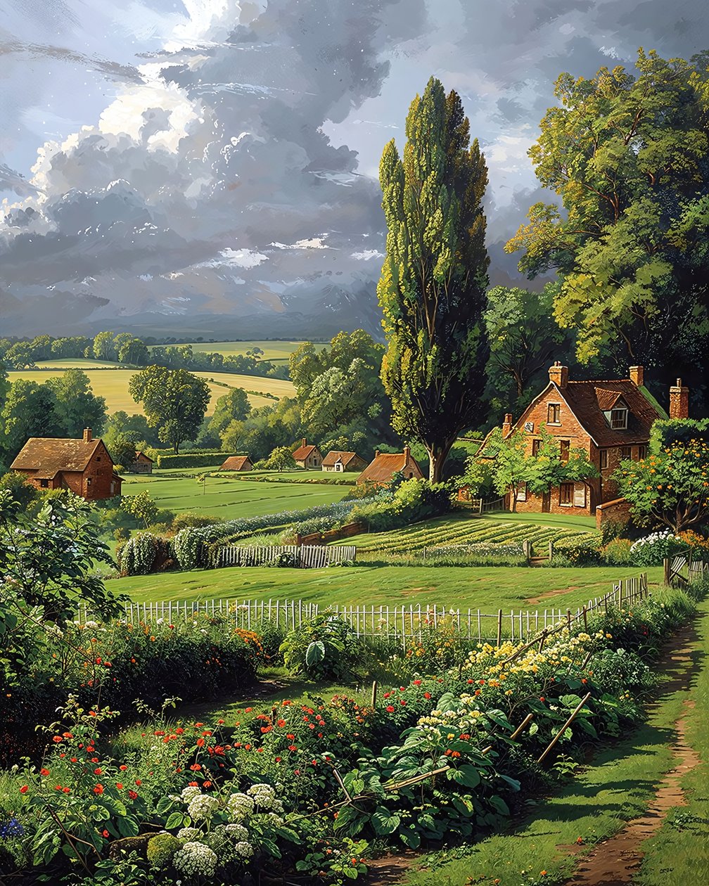 Panorama-Landschaft auf dem Land im Frühling von F. Abderrahim