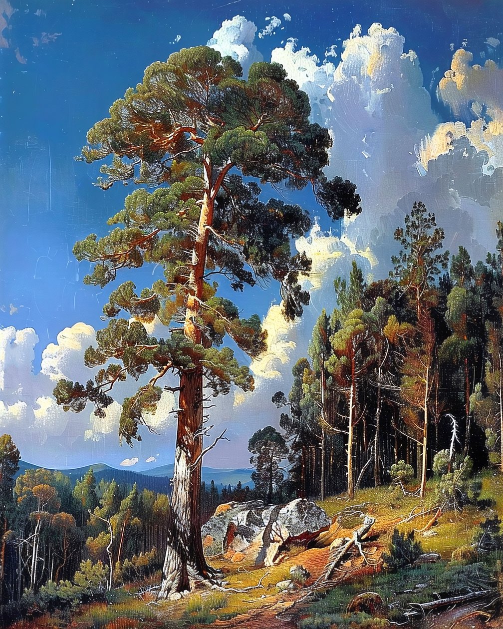 Landschaft mit felsigen Klippen und Wald von F. Abderrahim