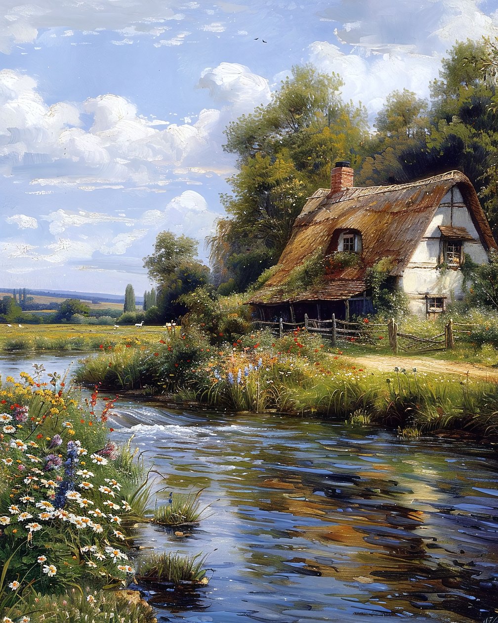 Haus auf dem Land an einem Fluss von F. Abderrahim