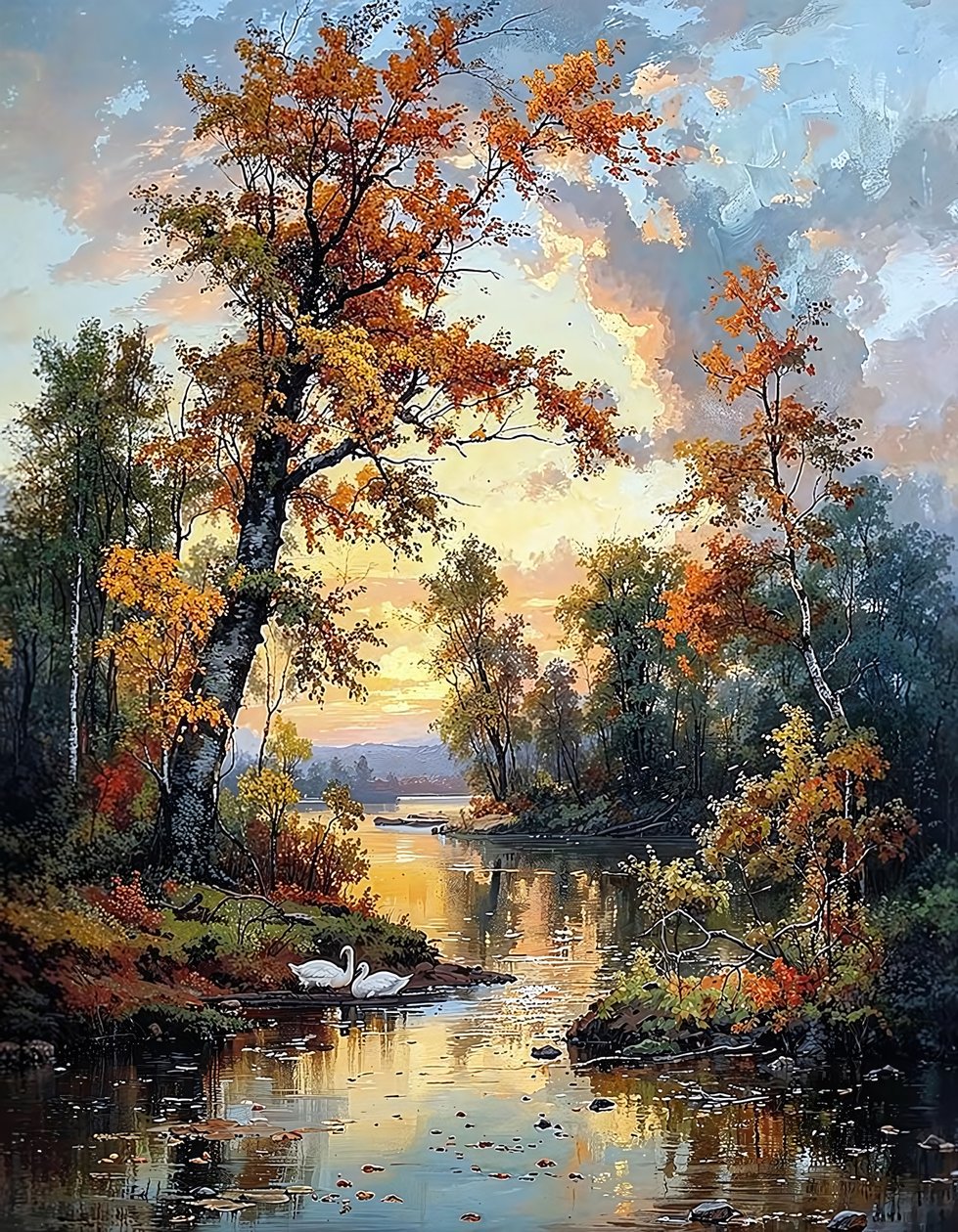 Ein Bach fließt durch einen grünen Wald von F. Abderrahim