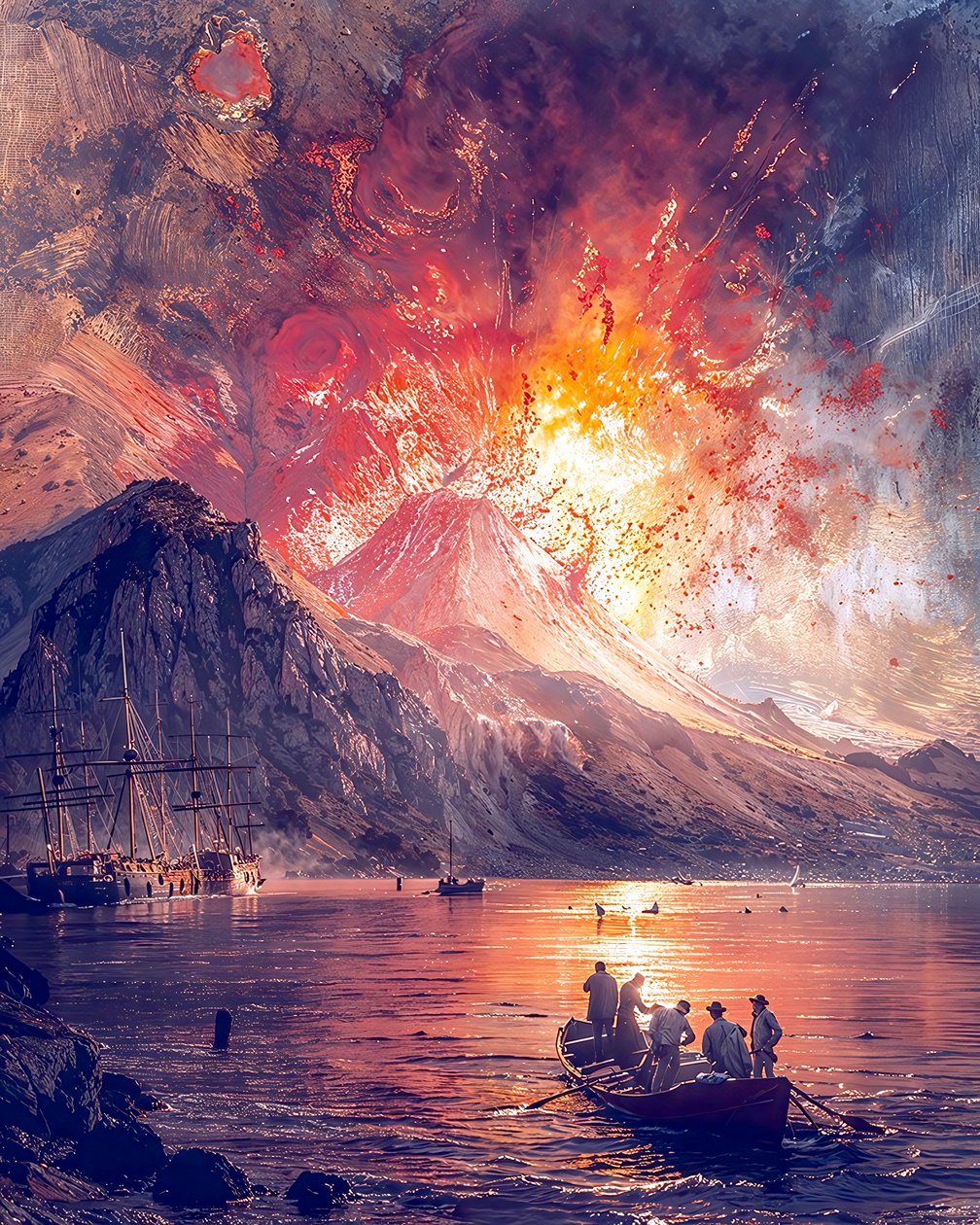 Vulkanausbruch am Meer von F. Abderrahim