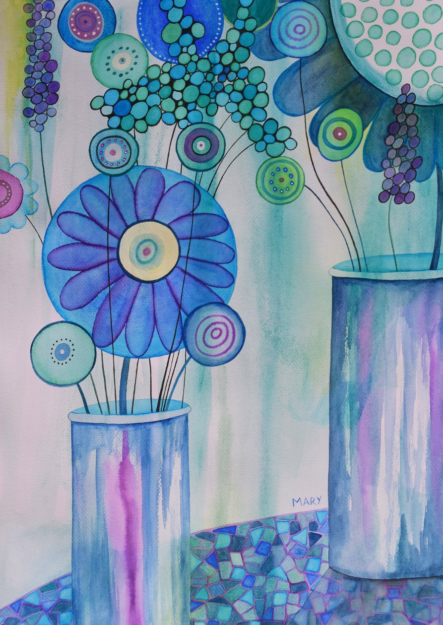 Moderne Blumen von Marys Watercolors