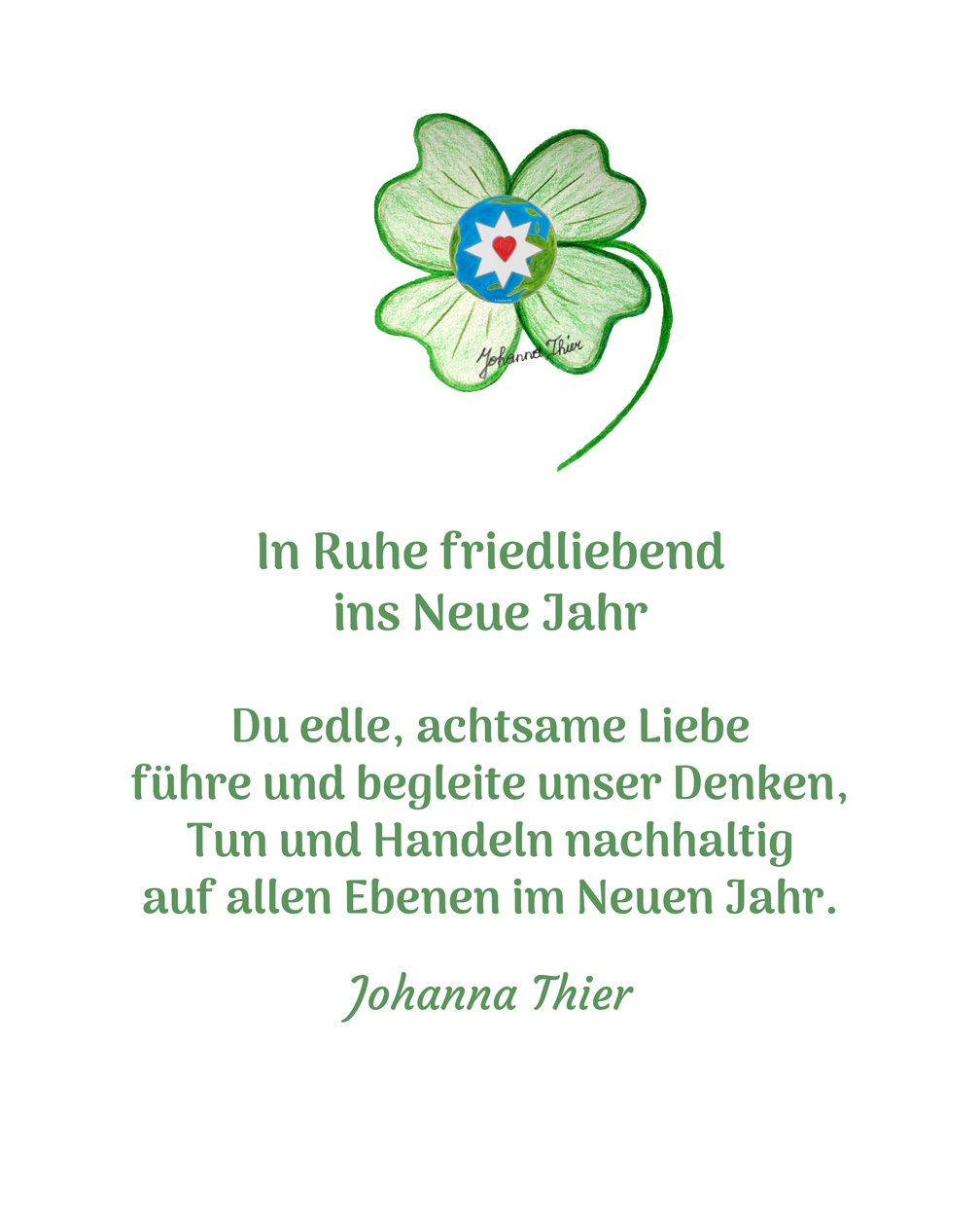 In Ruhe friedliebend ins Neue Jahr von Johanna Thier