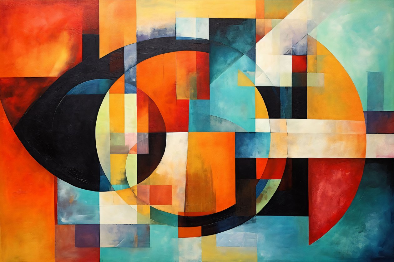 َAbstract Komposition Spirale, helle Multicolor, benutzerdefinierte Leinwanddrucke online von F. Abderrahim