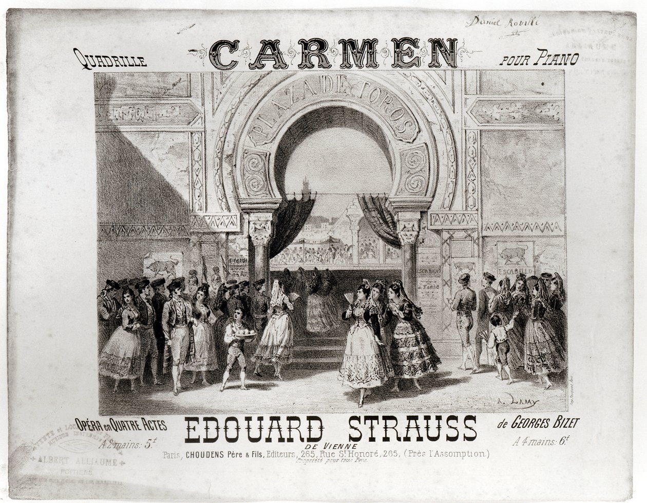 Titelblatt der Partitur des Klavier-Quadrille aus 