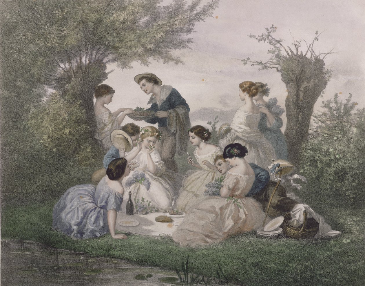 Frühstück im Frühling, graviert von Regnier, Bettannier und Morlon von A. de Beaumont