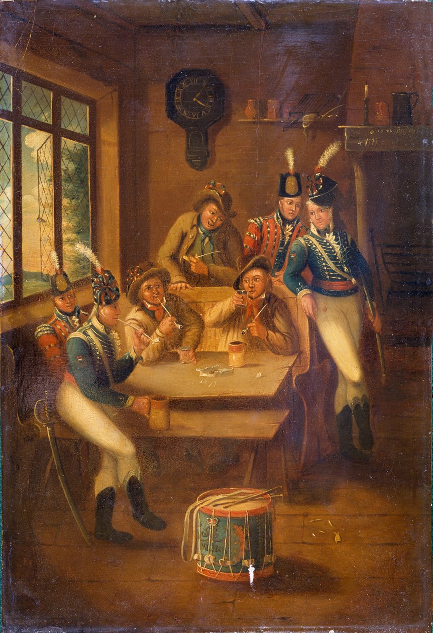 Eine Rekrutierungsparty, 1805 von A.E. Eglington