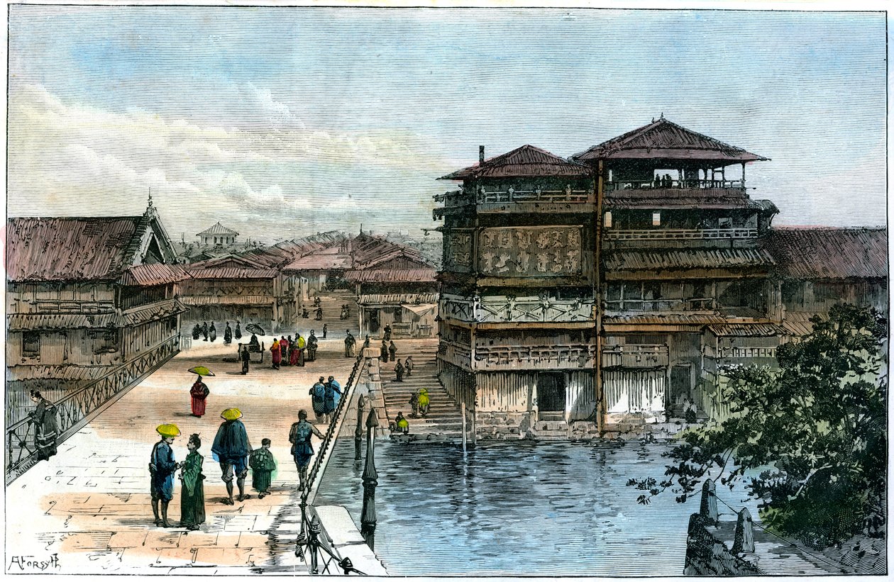 Yebisu Bashi, Osaka, Japan, 1891 von A. Forsyth