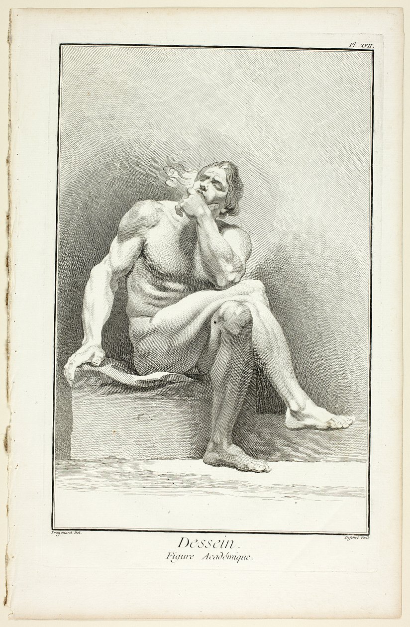 Entwurf: Akademische Figur, aus Encyclopédie von A. J. Defehrt