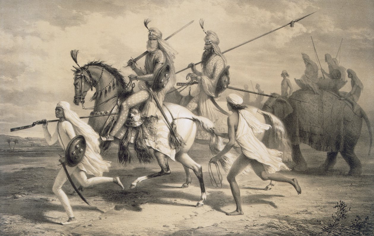 Sikh-Häuptlinge auf der Jagd, 1858 von A. Soltykoff
