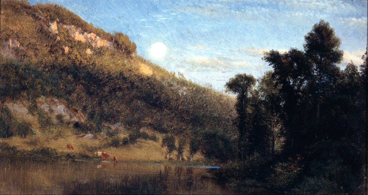 Berkshire Vorgebirge, Vollmond über Meadowbrook von Aaron Draper Shattuck