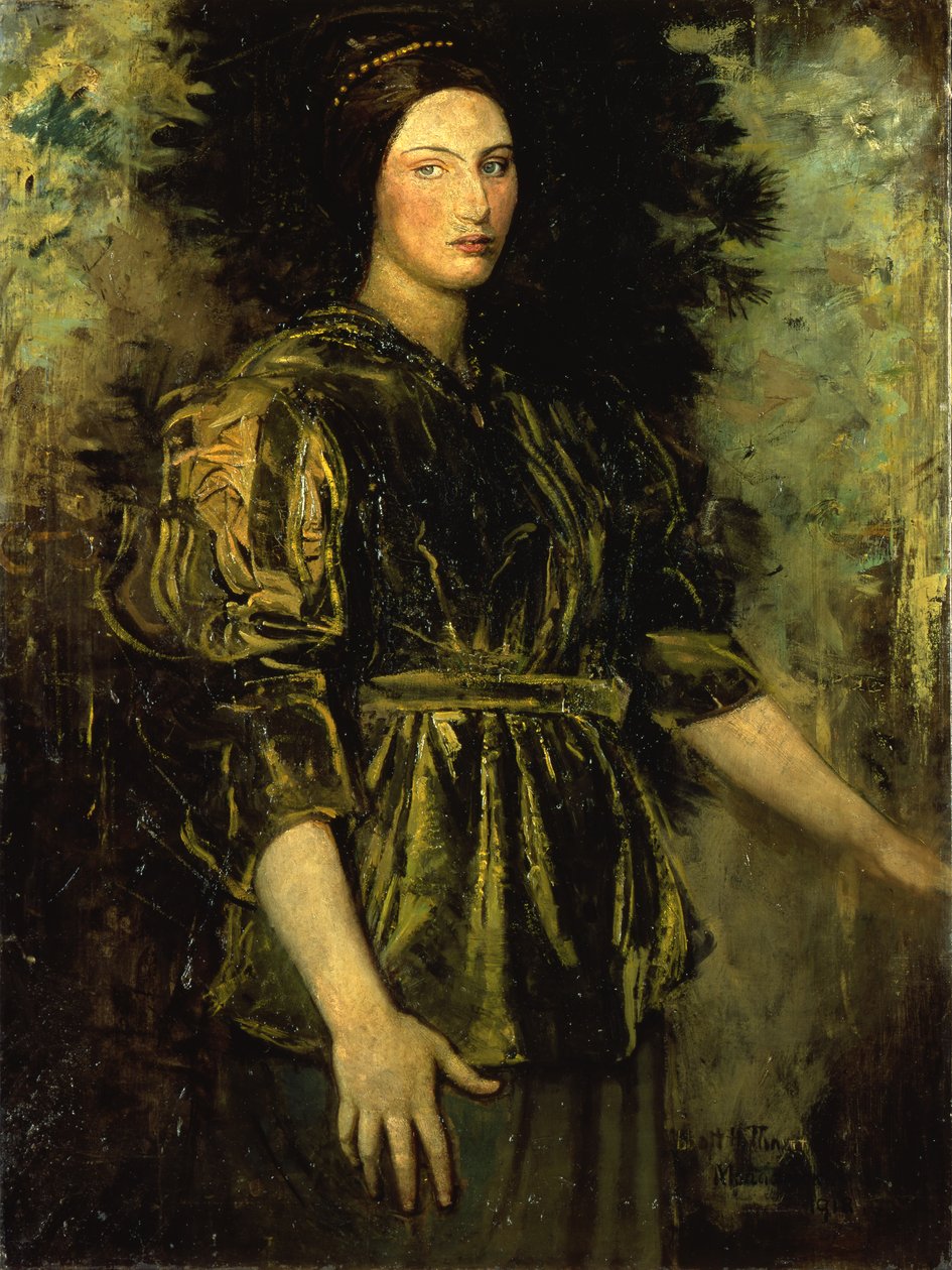 Frau in grünem Samt, 1918 von Abbott Handerson Thayer