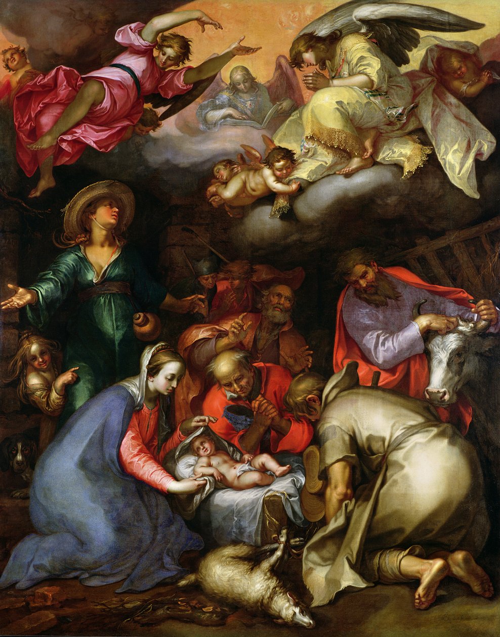 Anbetung der Hirten, 1612 von Abraham Bloemaert
