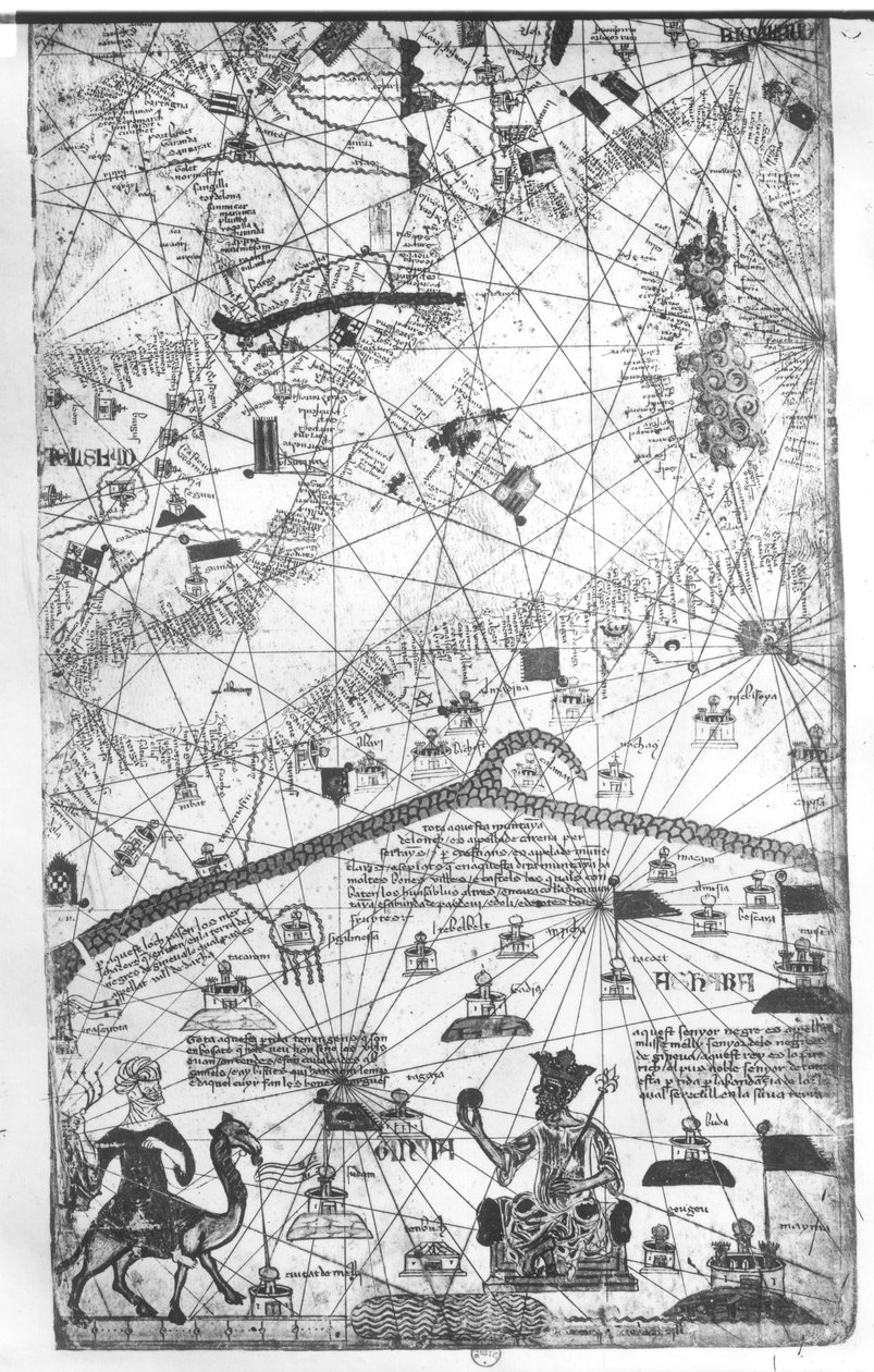 Detail aus dem Katalanischen Atlas, 1375 von Abraham Cresques