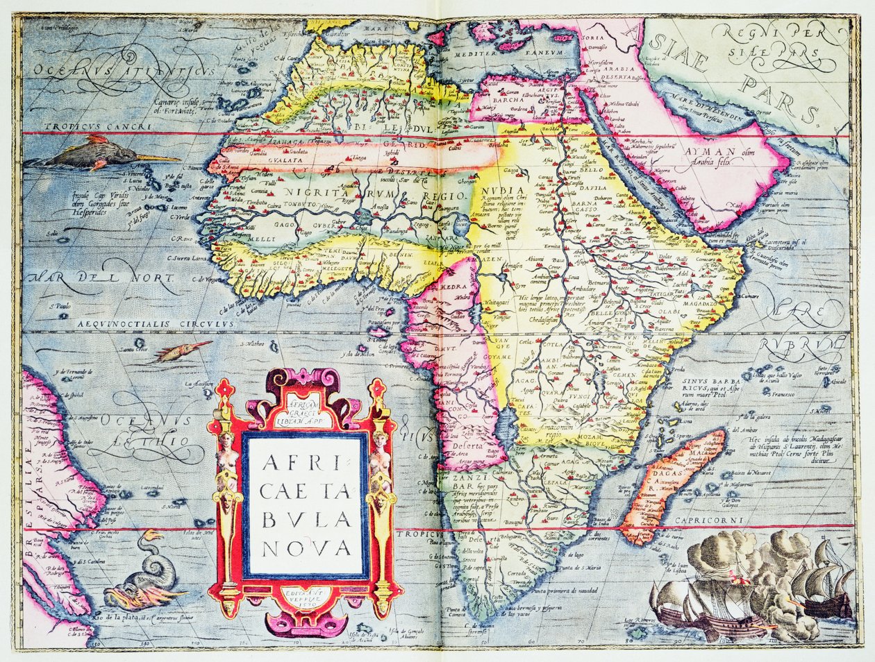 Neue Karte von Afrika, 1570 (Farbstich) von Abraham Ortelius