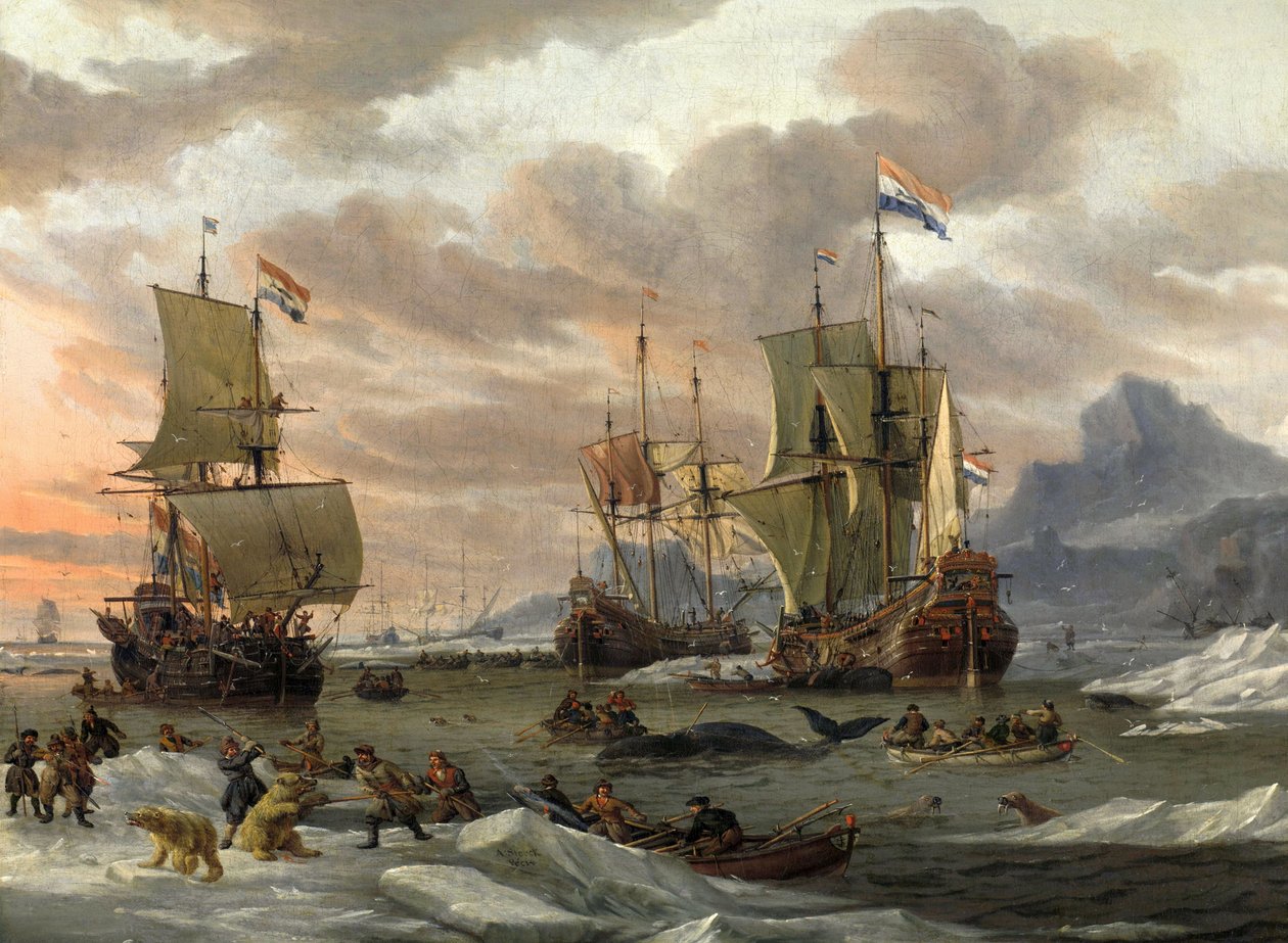 Walfang im Polarmeer von Abraham Storck
