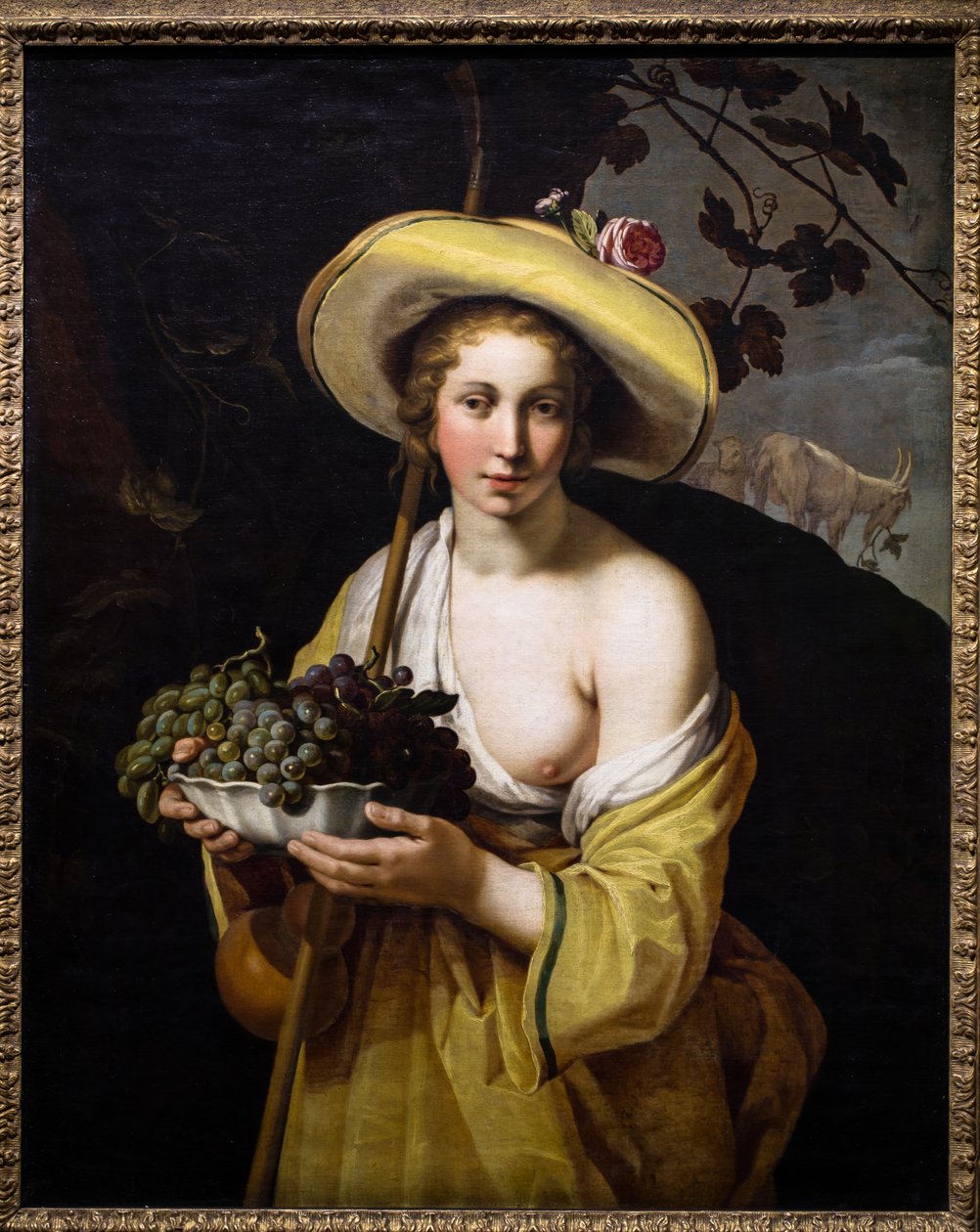 Bergère mit einer Schale Trauben von Abraham Bloemaert
