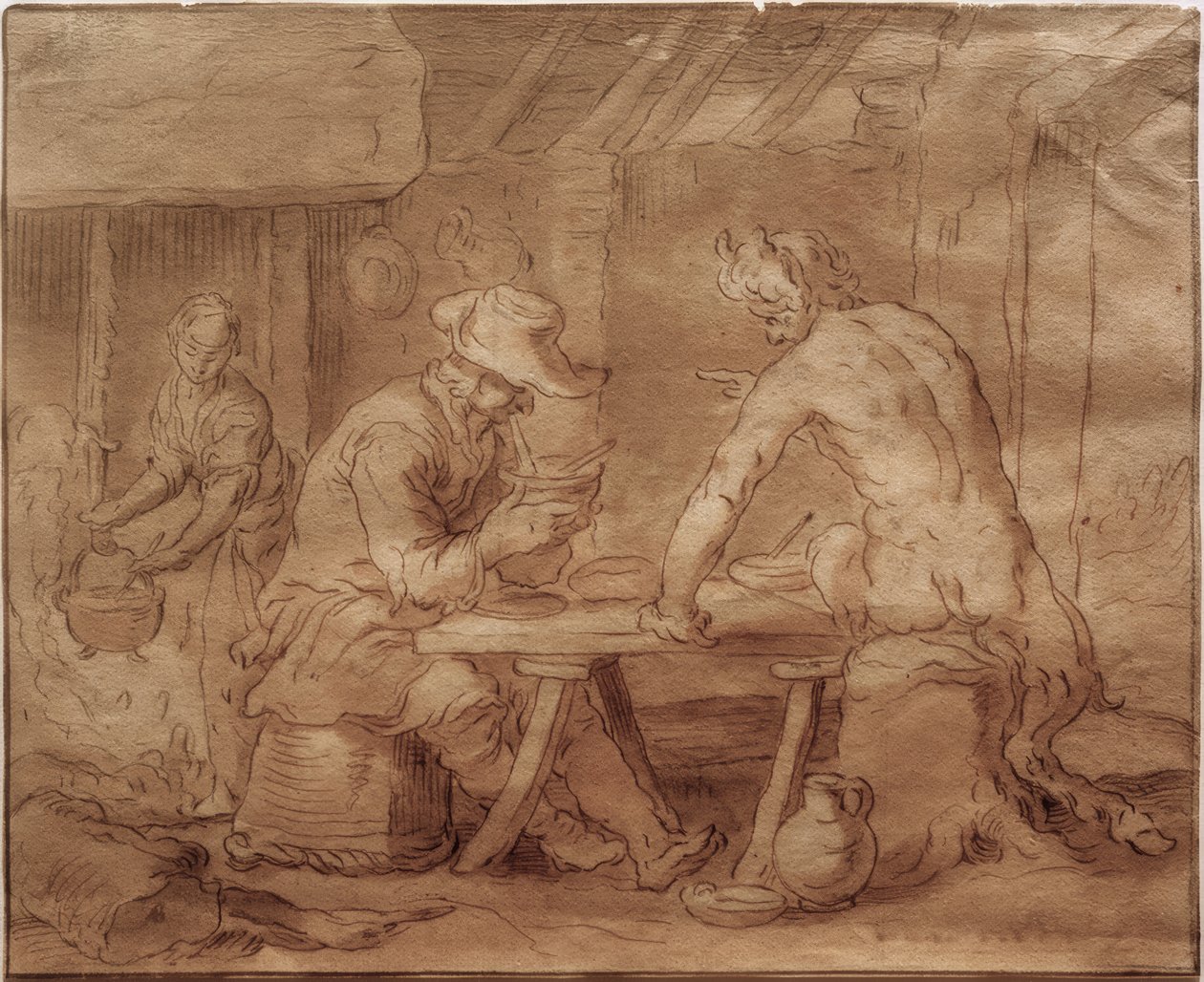 Der Satyr beim Bauern von Abraham Bloemaert